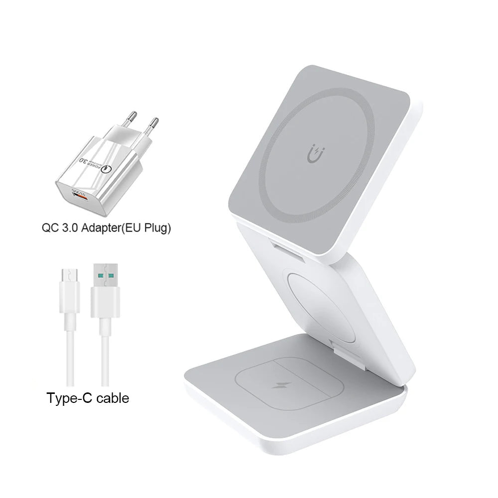 Folding 3-in-1 Magnetic Wireless Charger