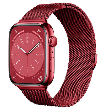 Compatible with Apple Watch, Two-Section Half-Circle Magnetic Milanese Steel Band for iWatch 11, Apple Watch Strap