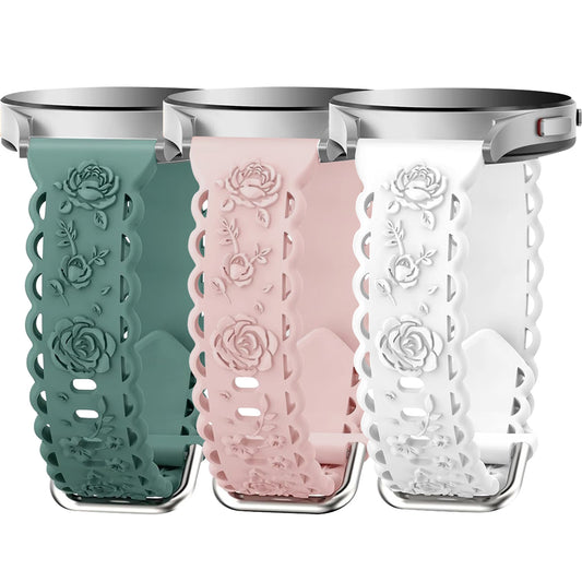 Suitable for 20mm flat silicone strap with hollowed out rose style strap