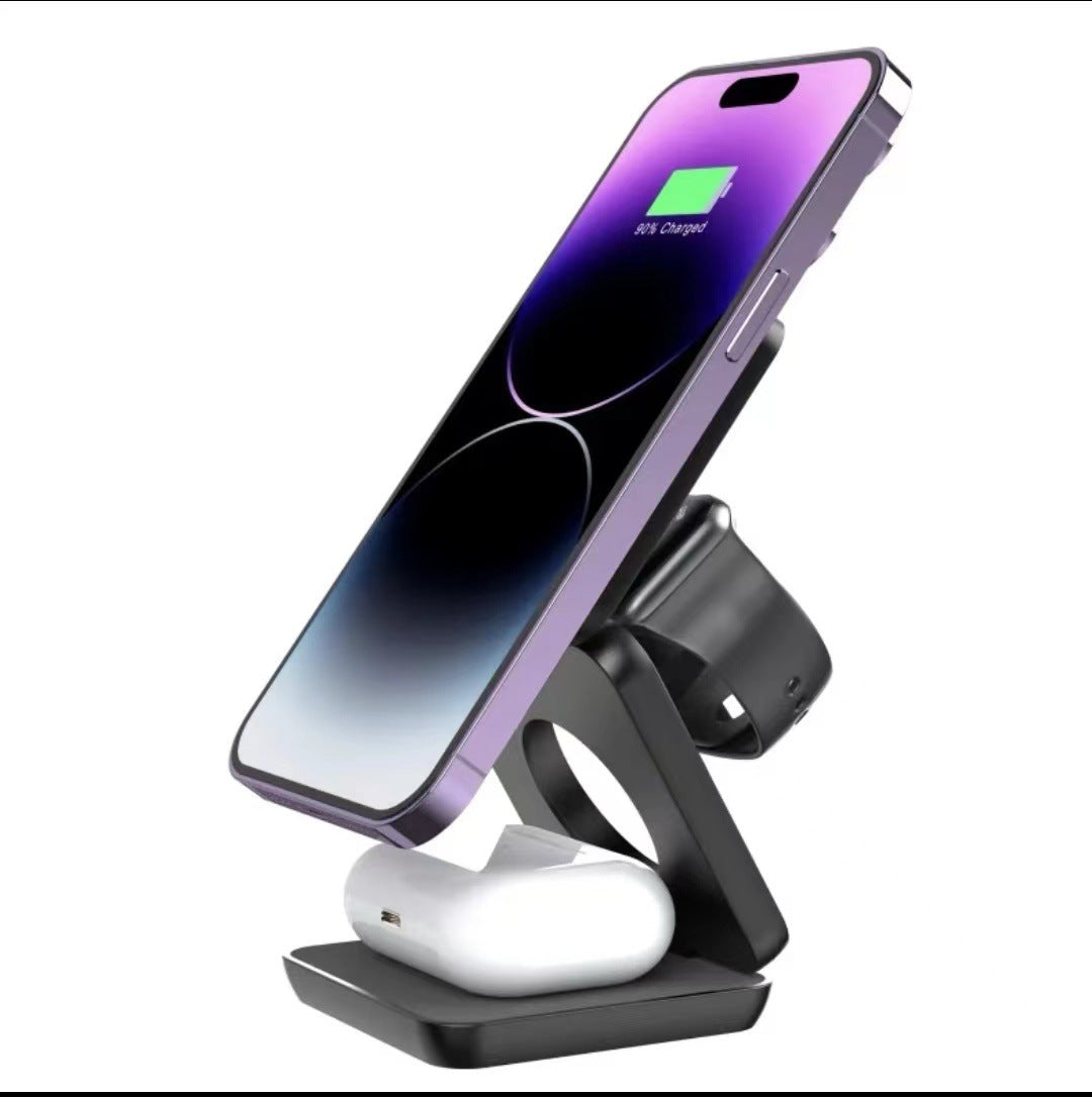 Folding 3-in-1 Magnetic Wireless Charger