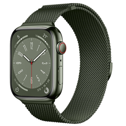 Compatible with Apple Watch, Two-Section Half-Circle Magnetic Milanese Steel Band for iWatch 11, Apple Watch Strap