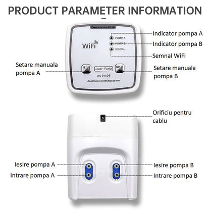 Automatic WiFi Smart Irrigation System, Dual Pump Timer & APP Control, for Garden Drip/Indoor Potted Plant Watering