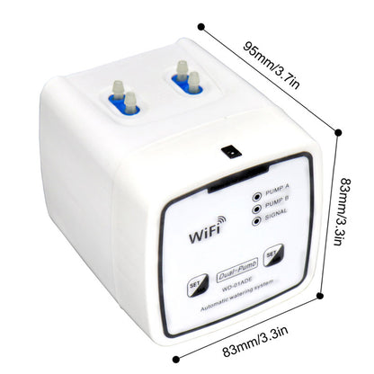 Automatic WiFi Smart Irrigation System, Dual Pump Timer & APP Control, for Garden Drip/Indoor Potted Plant Watering
