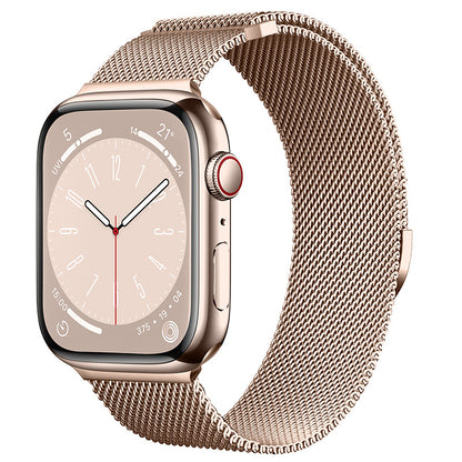 Compatible with Apple Watch, Two-Section Half-Circle Magnetic Milanese Steel Band for iWatch 11, Apple Watch Strap
