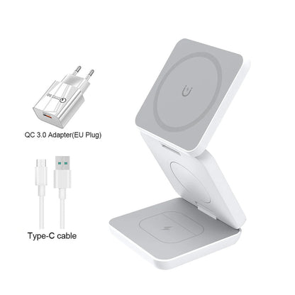 Folding 3-in-1 Magnetic Wireless Charger