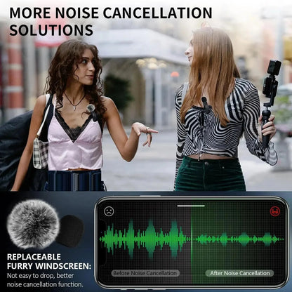 Mini Wireless Lavalier Microphone with Windshield