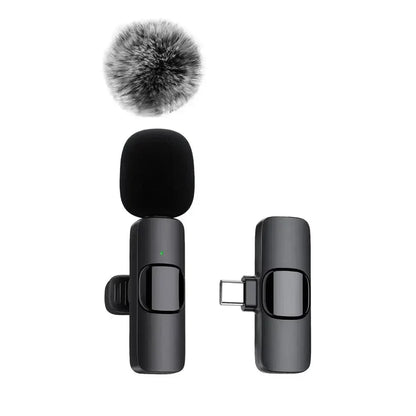 Mini Wireless Lavalier Microphone with Windshield