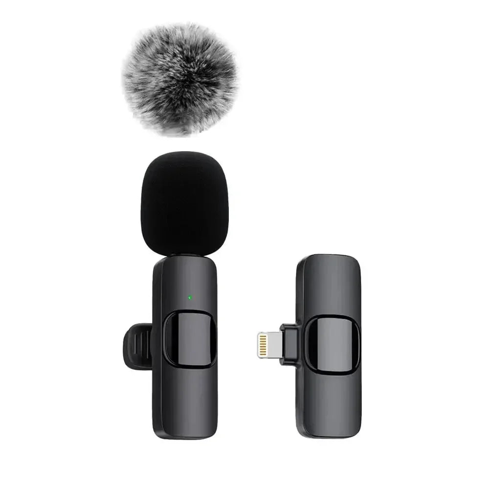 Mini Wireless Lavalier Microphone with Windshield