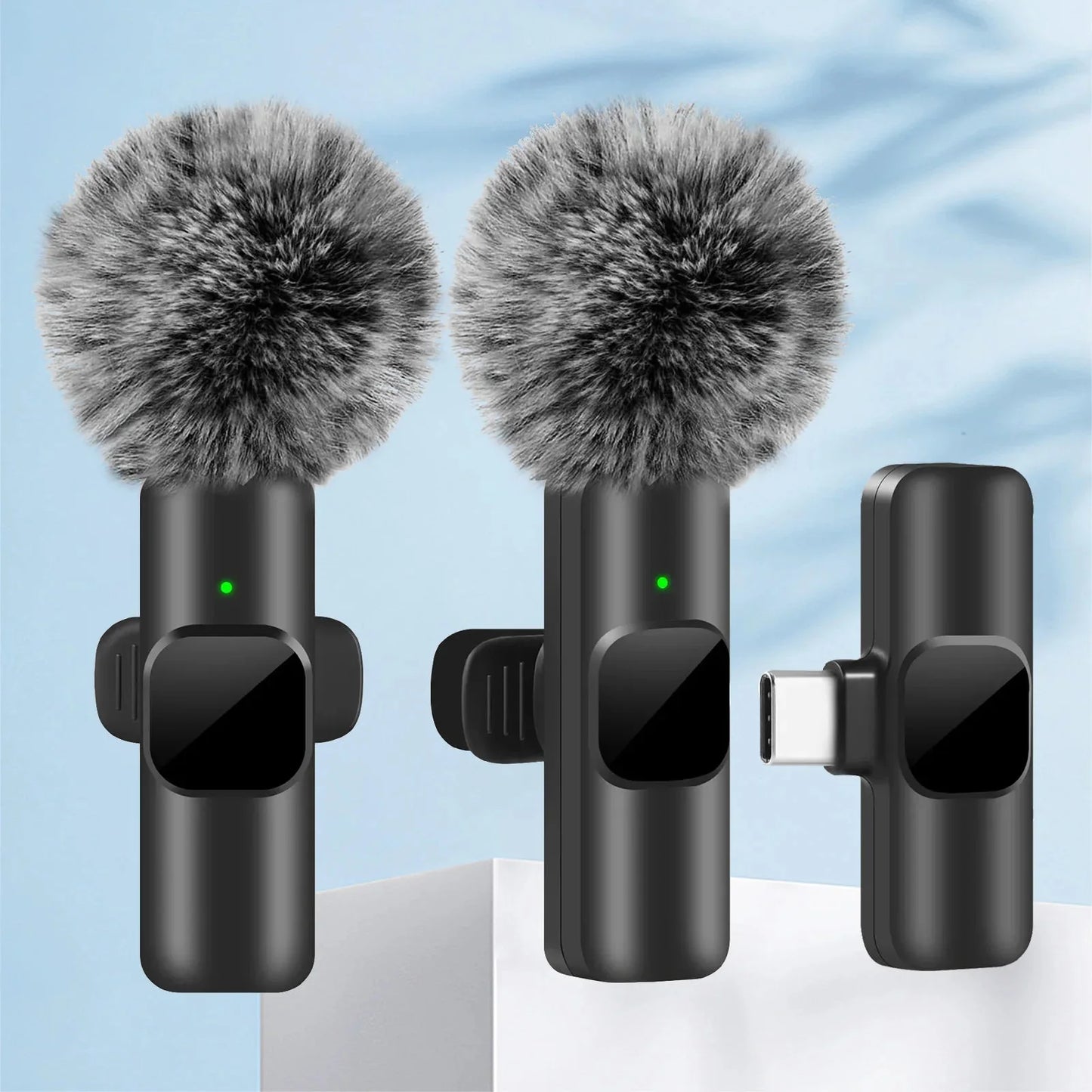 Mini Wireless Lavalier Microphone with Windshield